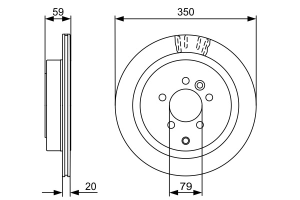 2x Brake Discs Pair Vented Rear 350mm 0986479492 Bosch Set SDB000644 SDB000645 gallery