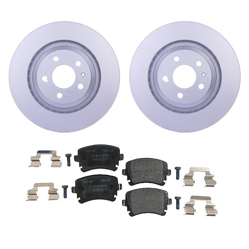 Hella Rear Rotors Low-Met Disc Brake Pad Kit For Audi S6 Base BXA 2007-2011