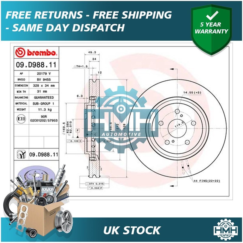 Fits Toyota RAV4 2018- Lexus RX 2015-2017 2.0 2.5 HMH Front Brake Disc