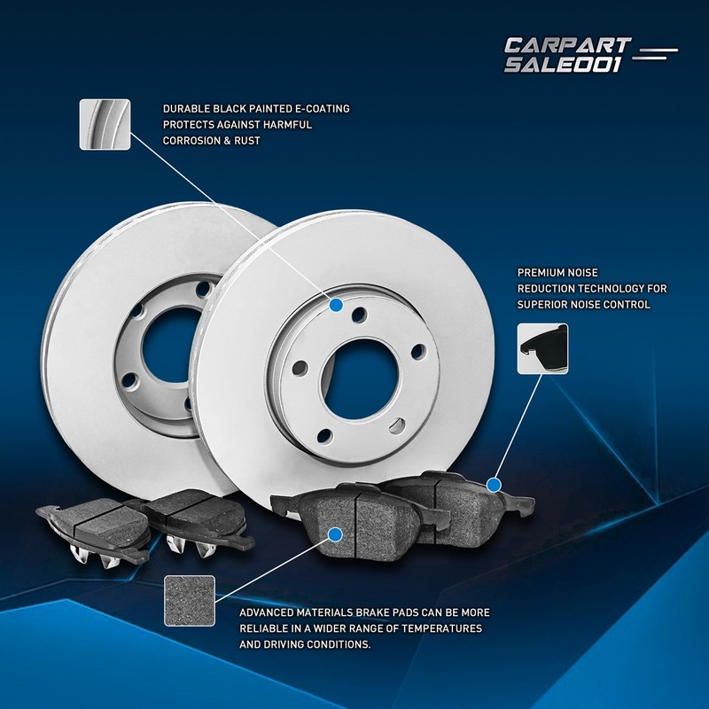 Front Disc Brake Rotors Brake Pads Kit for 1993 1994 1995 Dodge Colt gallery