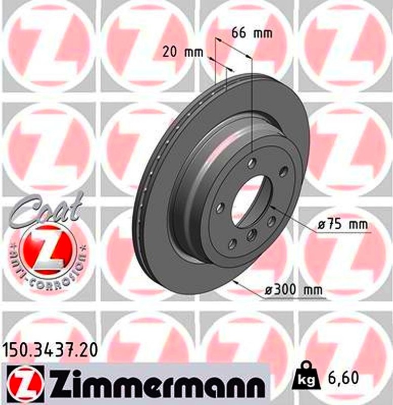 2 ZIMMERMANN REAR Brake Disc Rotor Kit For BMW VERiFyFit 325xi 328i xi xDrive x1 gallery