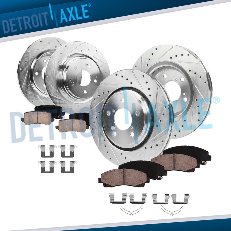 8pc Front Rear Drilled Brake Rotors and Brake Pads Kit for 2015 – 2020 Acura TLX
