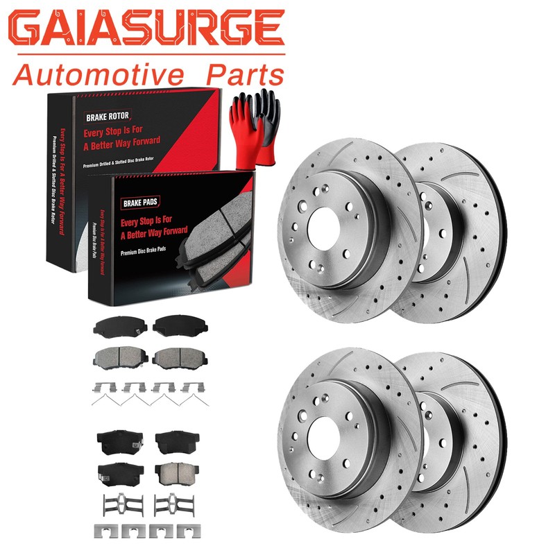 Front Rear Brake Rotors Pads Kit for 2003 – 2009 2010 2011 Honda Element L4 2.4L