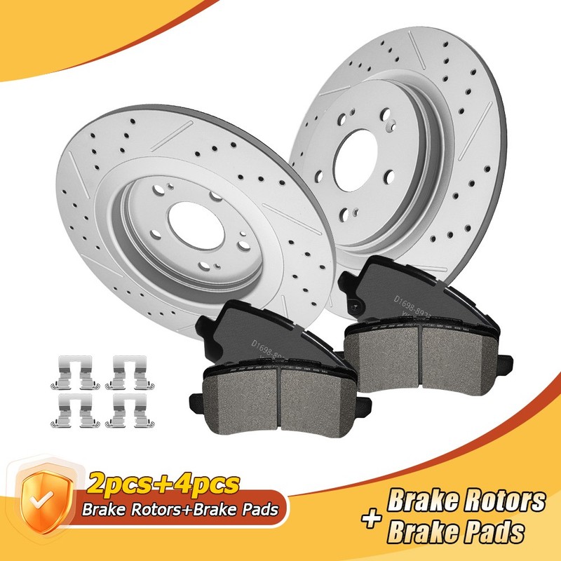 330mm Rear Disc Drilled Brake Rotors & Ceramic Pads for 2018-2023 Honda Odyssey
