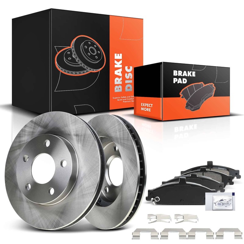 Front Disc Brake Rotors & Ceramic Brake Pads for Chevy Malibu Oldsmobile Pontiac