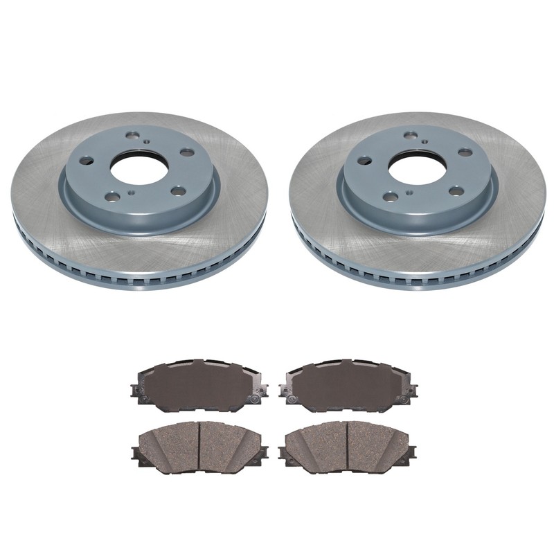 DuraGo Front Rotors & Advics Ceramic Disc Brake Pads Kit For Toyota RAV4 12-18