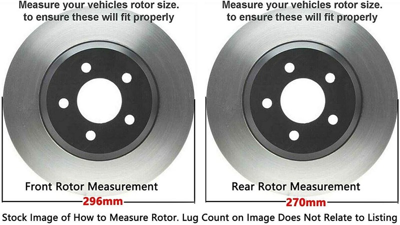 5-Lug Front & Rear Brake Pads Rotors for 2005-2012 Pontiac G6 gallery