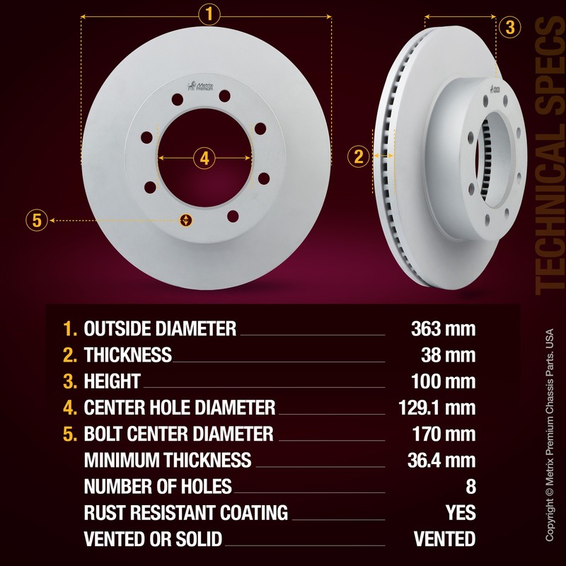 Front Brake Rotors + Disc Brake Pads Kit for 13-22 Ford F-250 F-350 Super Duty gallery
