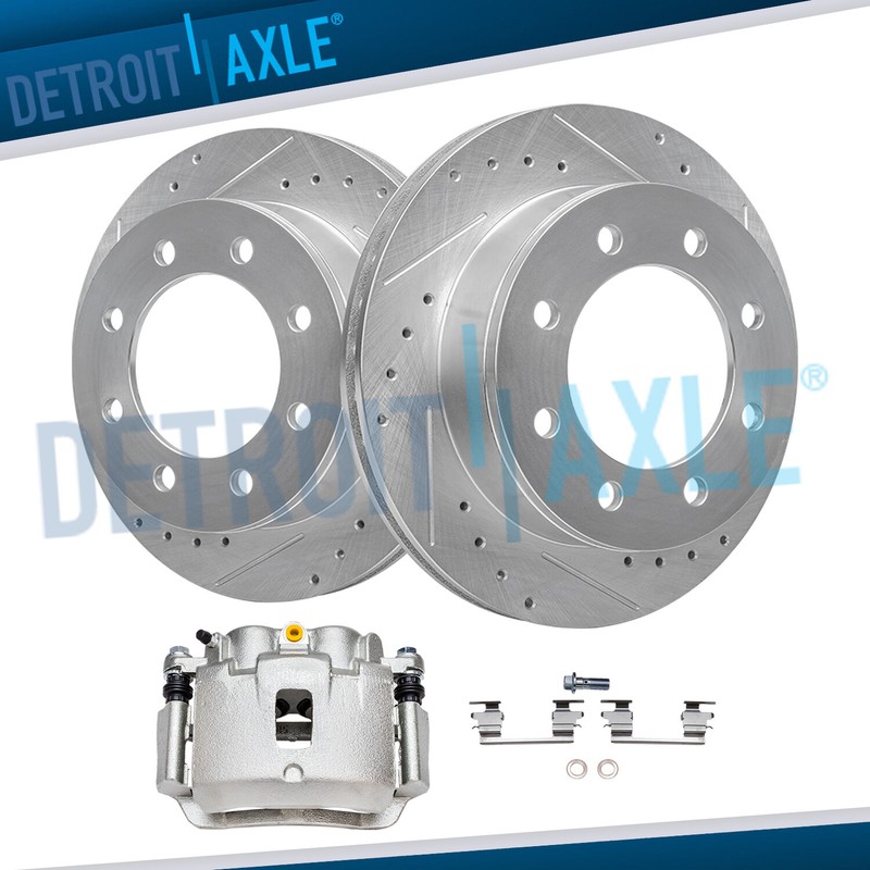 Rear Drilled Rotors + Right Brake Caliper for 2006-2019 Express Savana 2500 3500
