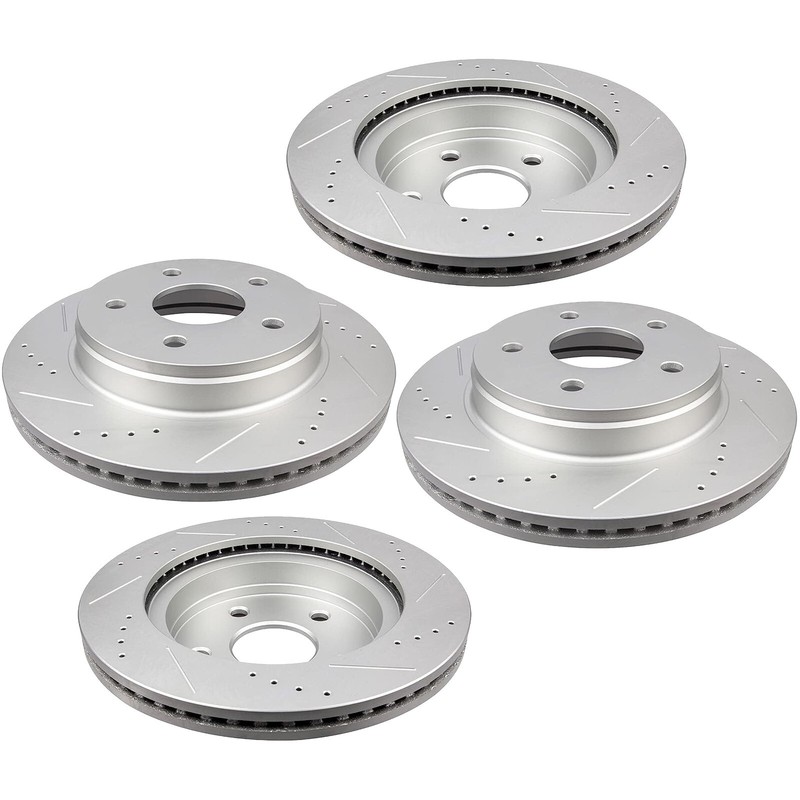 Front and Rear Drilled Brake Rotors Set of 4 for Dodge Durango Chrysler Aspen gallery