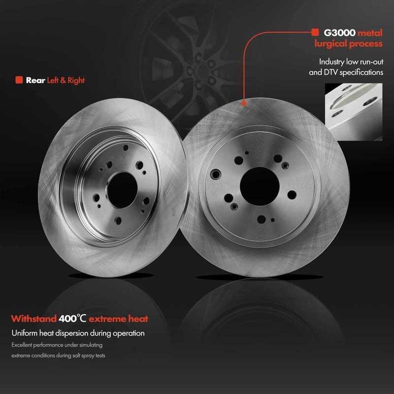 Front & Rear Disc Brake Rotor & Ceramic Brake Pad for Honda Ridgeline 06-11 3.5L gallery