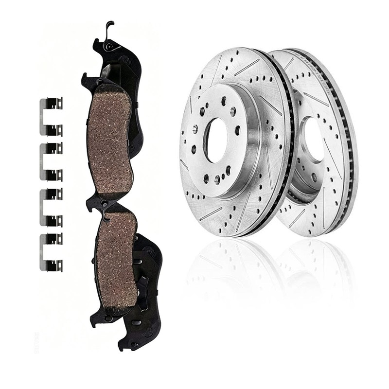 12.99 inch Front Drilled Rotors & Brake Pads for Chevy Silverado Taho US gallery