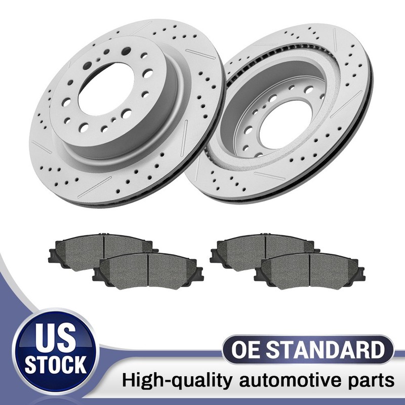 Rear Disc Brake Rotors Ceramic Pads for Toyota Tundra Sequoia Lexus LX600 2023