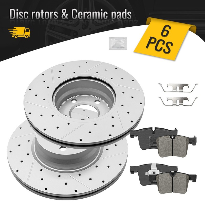 Front Brake Rotors And Ceramic Pads for BMW 328i xDrive 330e 428i Gran Coupe