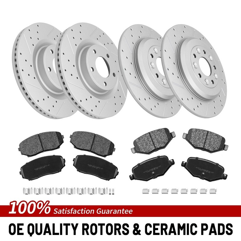 For Ford Edge Lincoln Mkx 2011 2012 – 2014 Front Rear Brake Rotors Ceramic Pad
