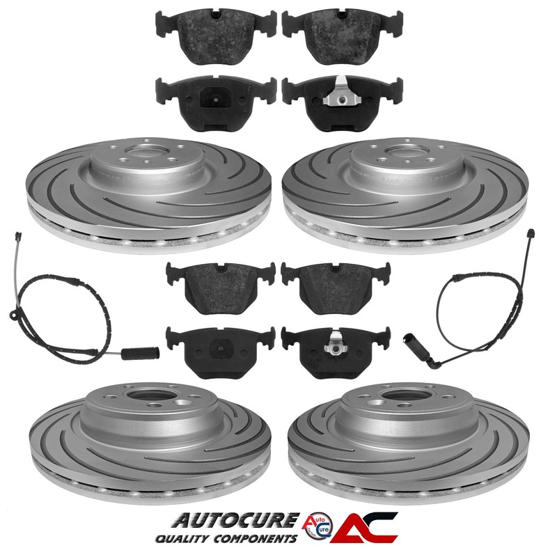 FOR BMW X5 3.0L MK1 E53 FRONT & REAR GROOVED PAGID BRAKE DISCS & PPF PADS SET