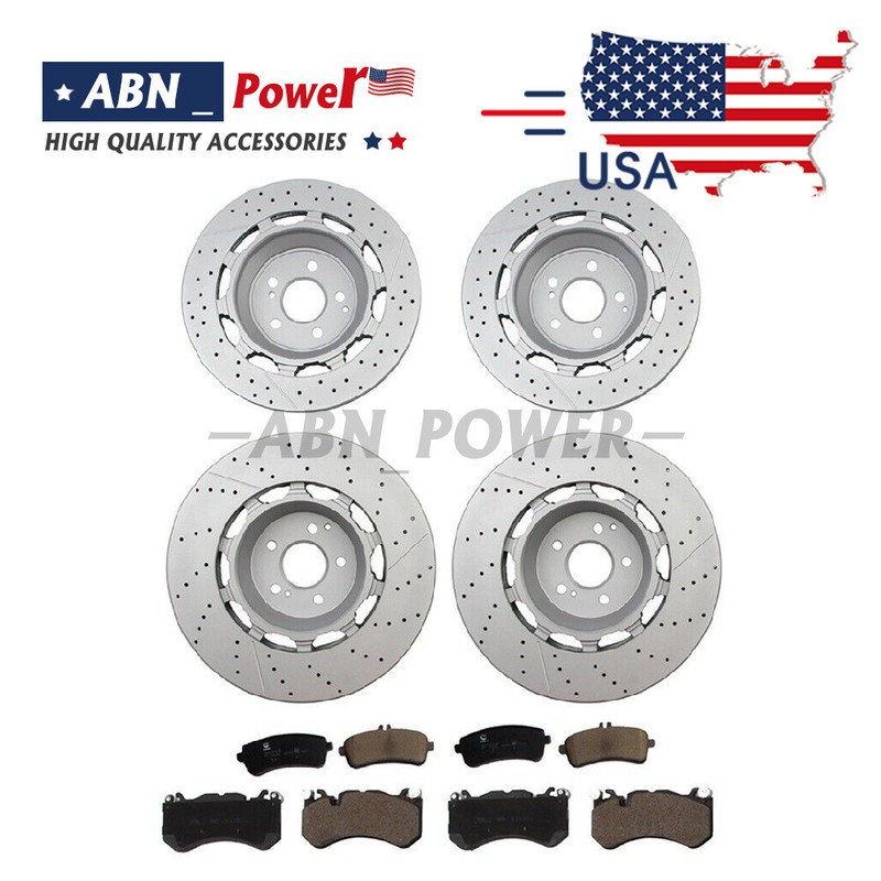 4x Front & Rear Brake Rotors for 2014-2020 Mercedes Benz W222 S63 AMG S65 AMG