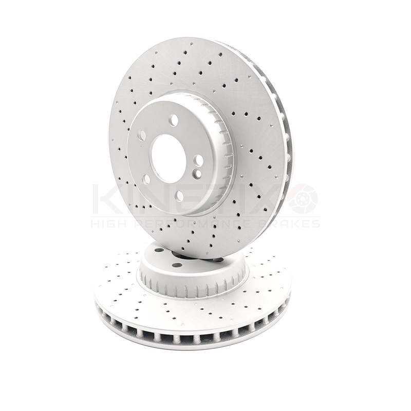 FOR MERCEDES C/E CLASS GLC REAR CROSS DRILLED BRAKE DISCS PAIR 300mm A2064230900 gallery