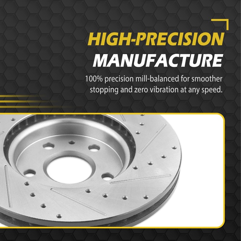 2x Front Drilled Brake Disc Rotors for Acura MDX RLX ZDX Honda Pilot gallery