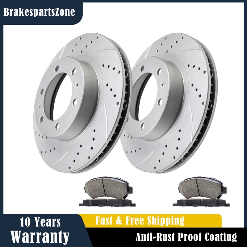 Front Brake Rotors Pads fit for Toyota Tacoma 4Runner Drilled Slotted Brakes
