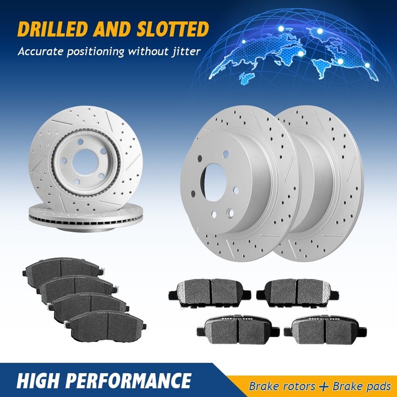 Front Rear Drilled Disc Brake Rotors Ceramic Pads For Nissan Altima 2007 – 2013