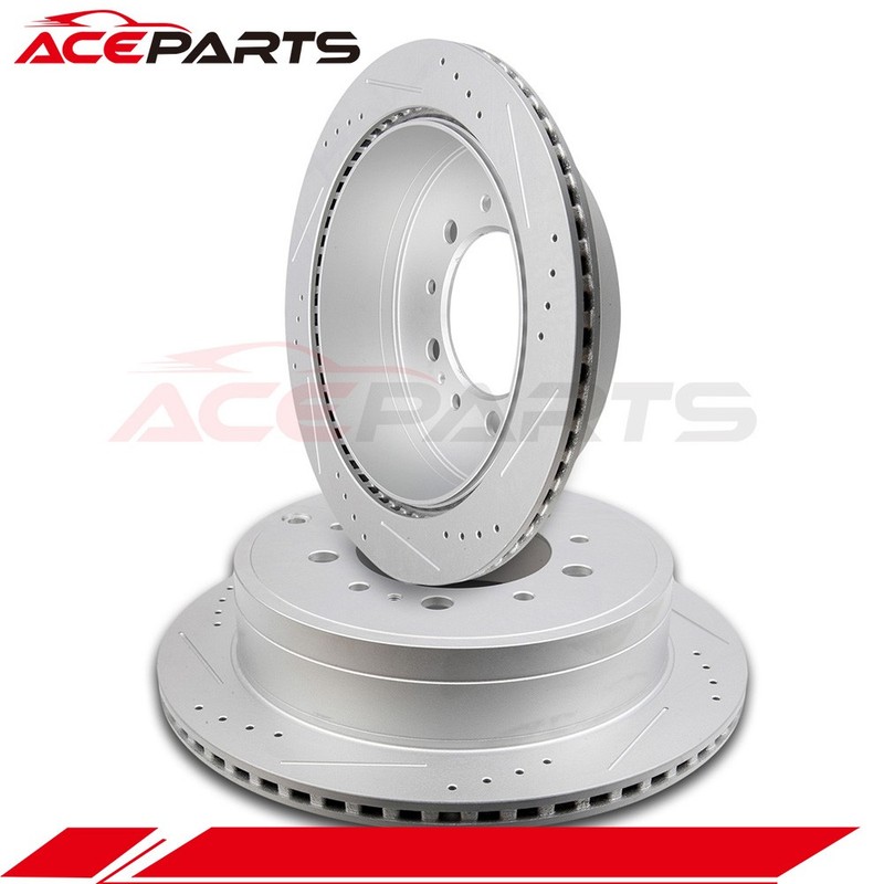 REAR BRAKE ROTORS FOR LEXUS LX570 TOYOTA LAND SEQUOIA TUNDRA DRILLED + SLOTTED gallery