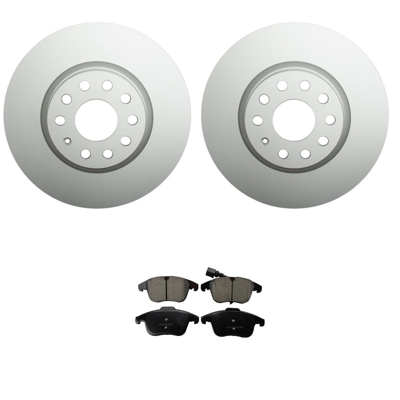 Hella Front Rotors Akebono EURO Ceramic Disc Brake Pads Kit For Passat Tiguan