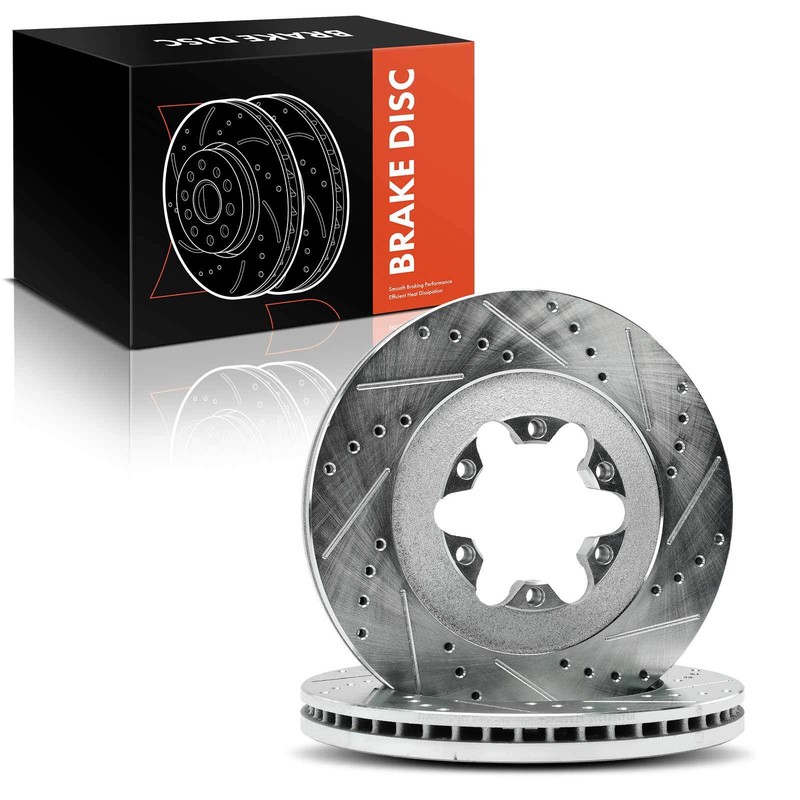 2x Front LH & RH Drilled Brake Rotor for GMC Canyon Chevrolet Colorado 2009-2012 gallery