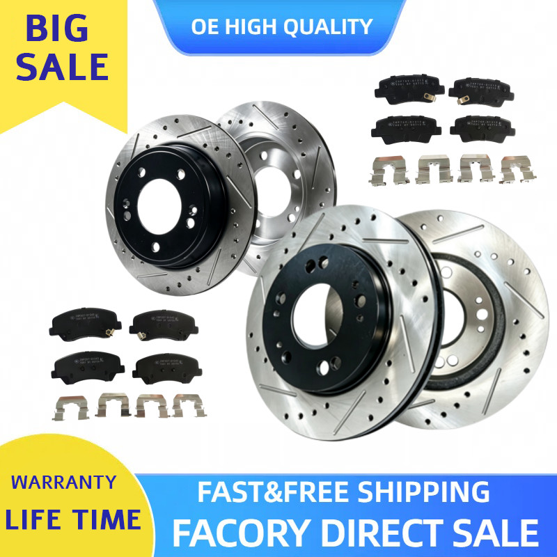 280mm Front 262mm Rear Rotor&Brake Pad fit Hyundai Elantra 2013 2014 2015 2016