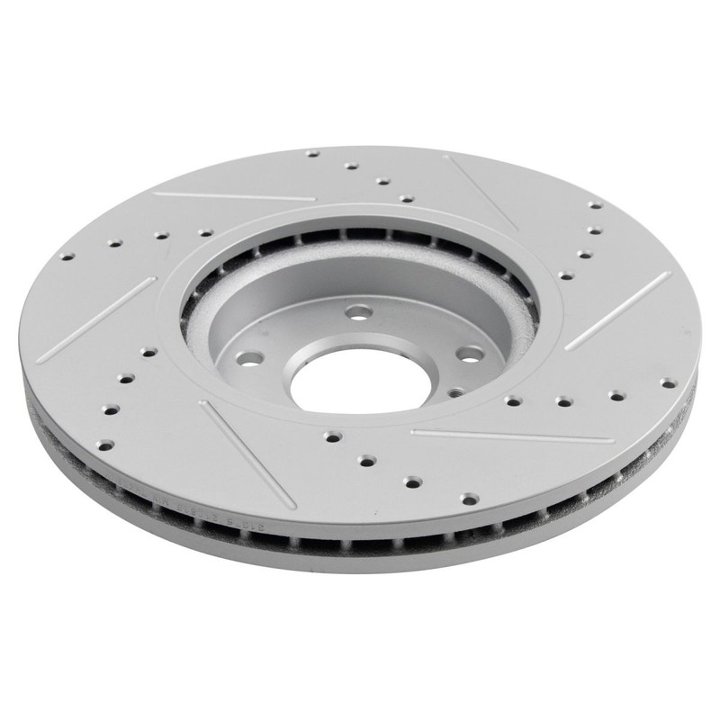 TRQ Performance Front Drilled Slotted Coated Brake Rotor Set for Infiniti Nissan gallery
