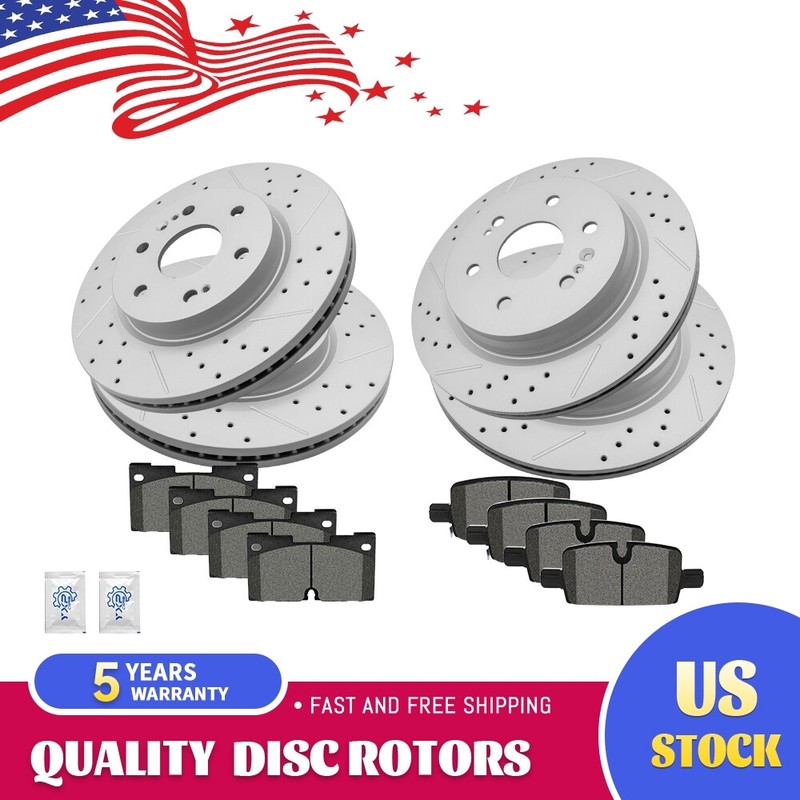 Front Rear Brake Rotor Ceramic Pad For Cadillac Escalade Suburban Chevy Tahoe
