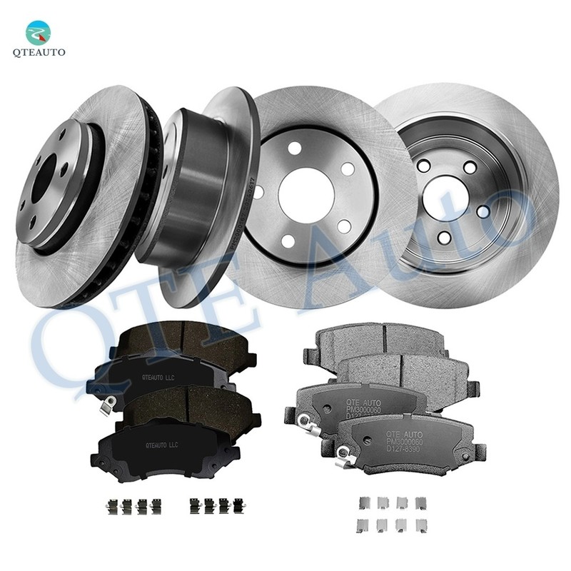 12PC Front 302-Rear 316 Brake Rotors-Ceramic Brake Pad For 2018 Jeep Wrangler JK