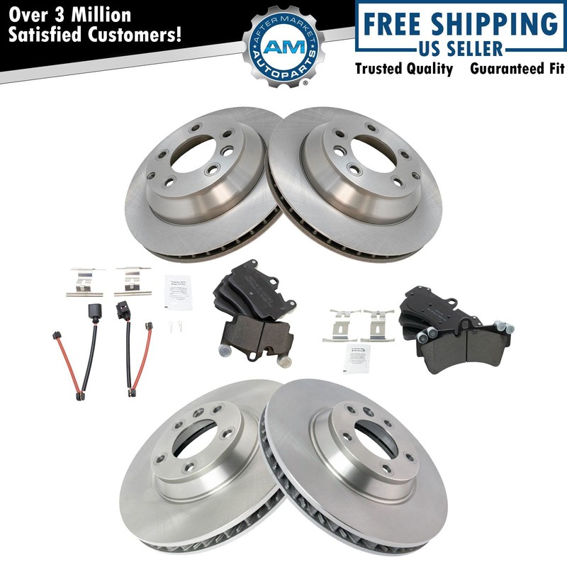 Brake Pad & Rotor Front & Rear Semi-Metallic Kit for Audi Porsche Volkswagen