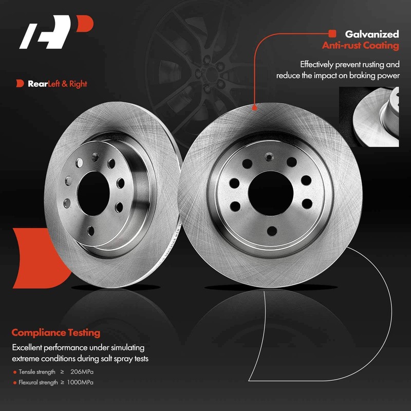 8pcs Rear Disc Brake Rotors & Brake Pads + Brake Caliper for Saab 9-3 L4 2.0L gallery