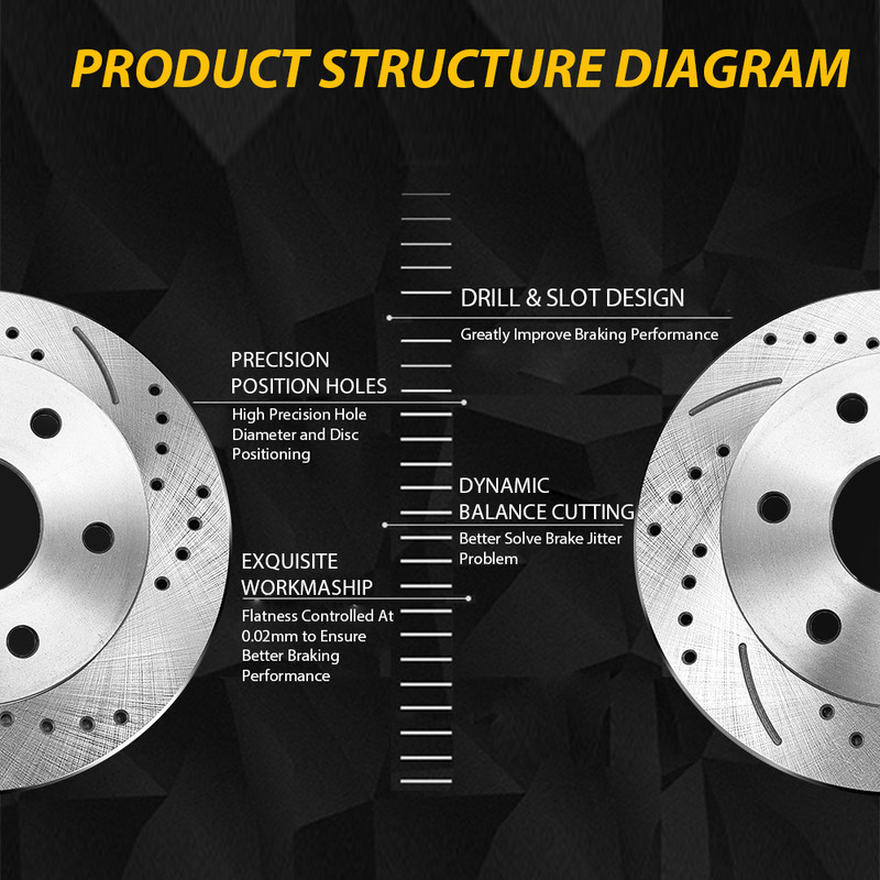 4WD Front Rear Disc Rotors Ceramic Brake Pads for 2000 2001 2002 2003 Ford F-150 gallery