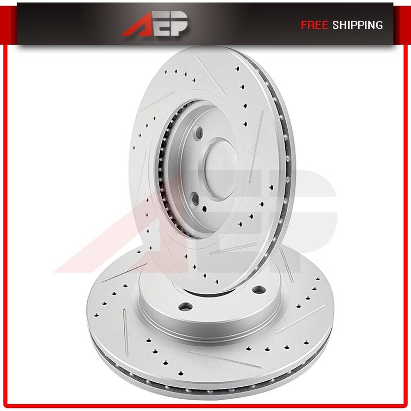 2 * Front Drilled Disc Brake Rotors For Ford Fiesta 2011-2019