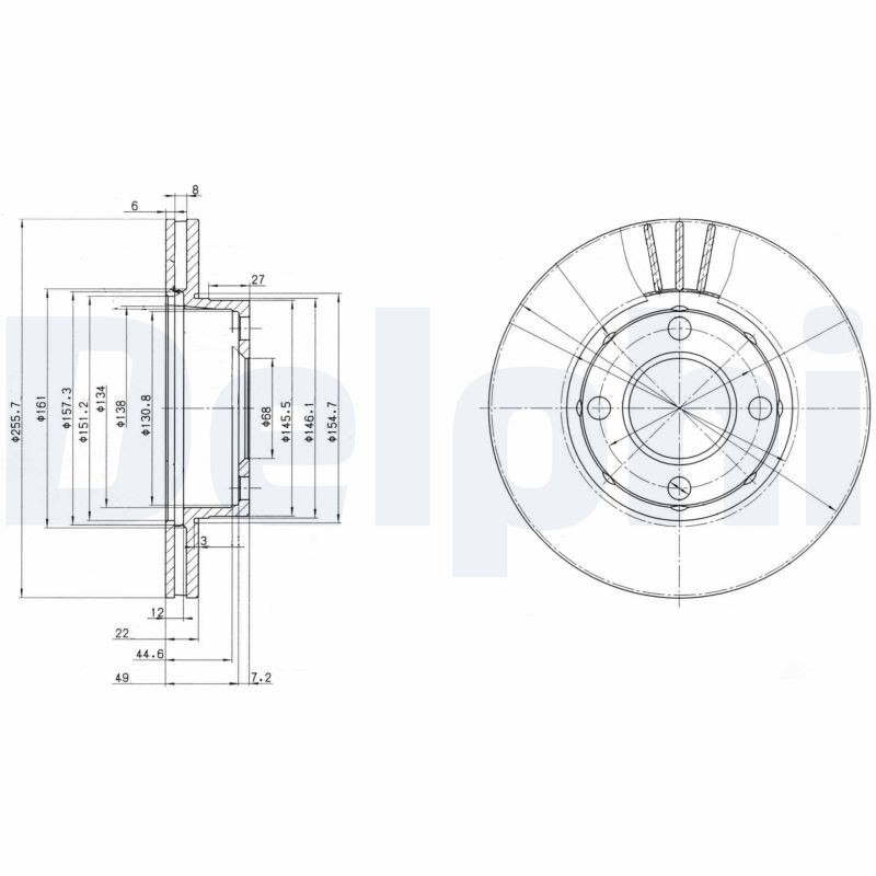 Delphi BG2668 Brake Disc for Audi