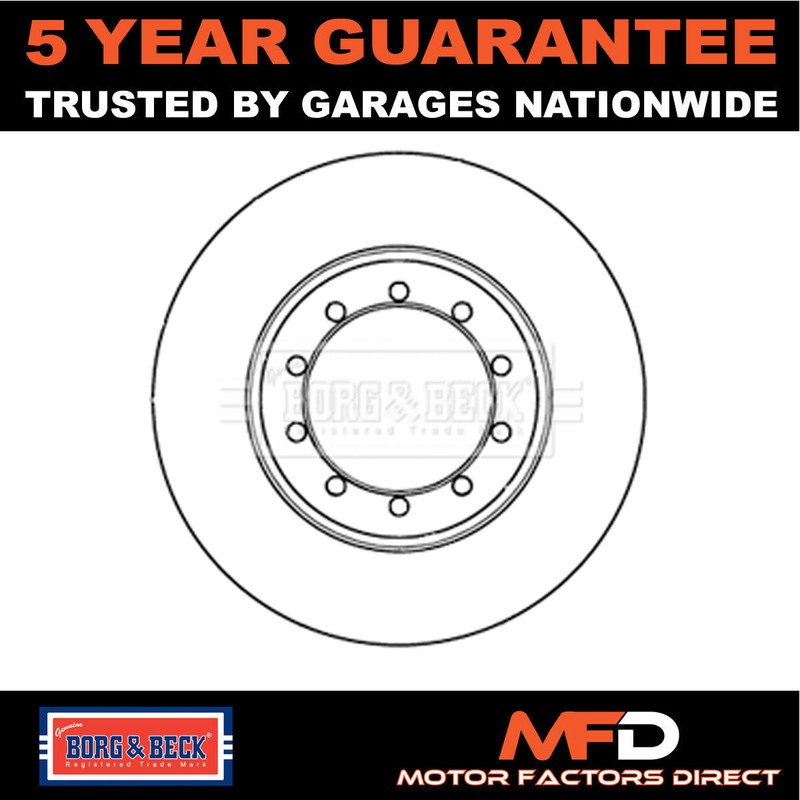 Fits Ford Transit 2.3 2.4 dCi 2.5 3.2 1x Brake Disc Rear Borg & Beck