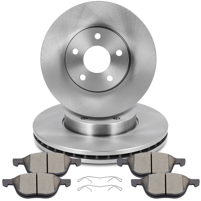 Front Brake Rotors & Ceramic Pads For 2013-2016 Ford Focus 2004-2011 Volvo S40