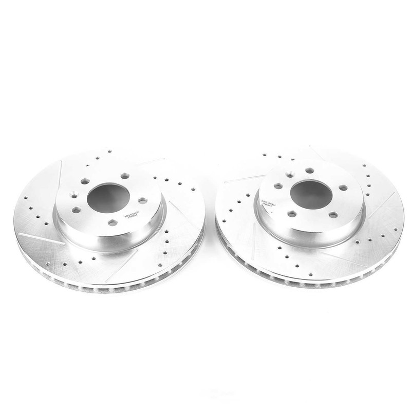 Disc Brake Rotor Set-Front Drilled, Slotted and Zinc Plated Brake Rotor Pair