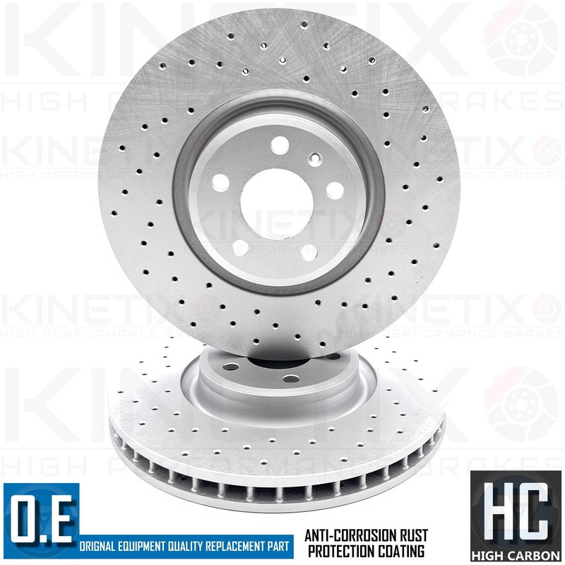 FOR AUDI A6 A7 A8 FRONT REAR CROSS DRILLED COATED BRAKE DISCS 350mm 330mm gallery