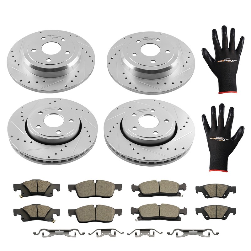 13″ Front Rear Brake Rotors Brake Pads for Dodge Durango 2011-2020 P-1455 P-1498