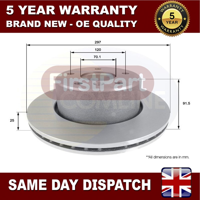 Fits Land Rover Discovery 2.5 TD5 3.9 4.4 Firstpart Front Brake Disc #1
