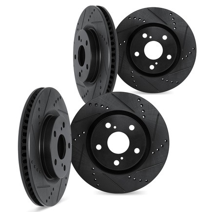 Dynamic Friction Company 8004-47046 Brake Rotors Drilled & Slotted Black