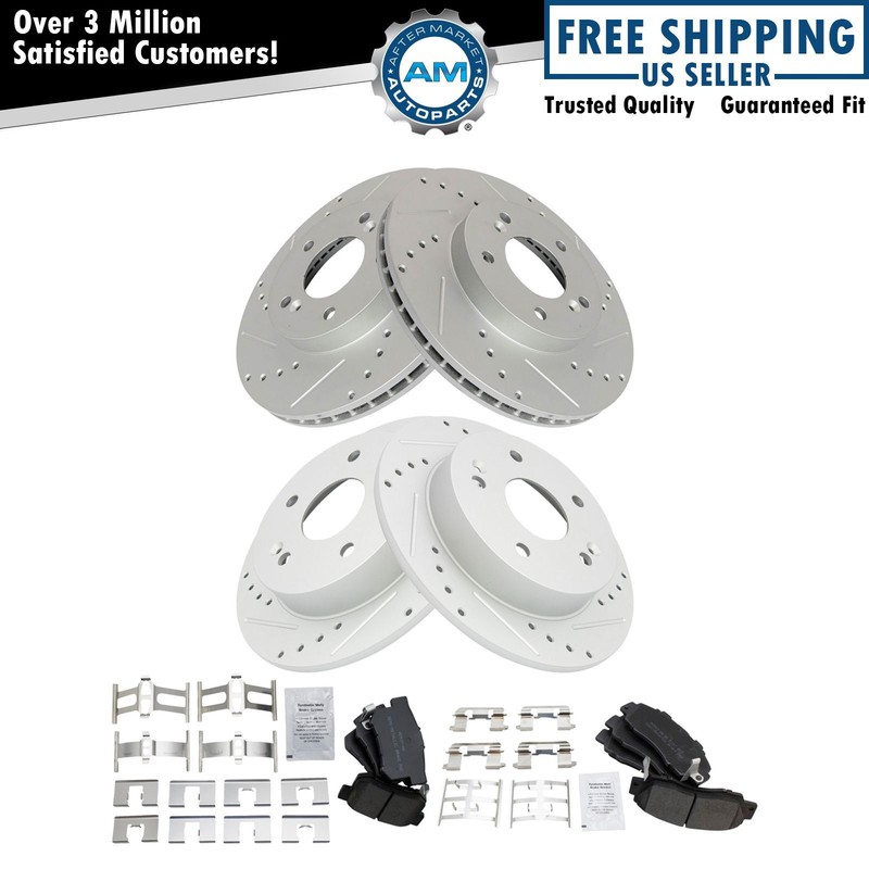 Front and Rear Brake Pad & Rotor Kit Fits 1997-2001 Honda Prelude