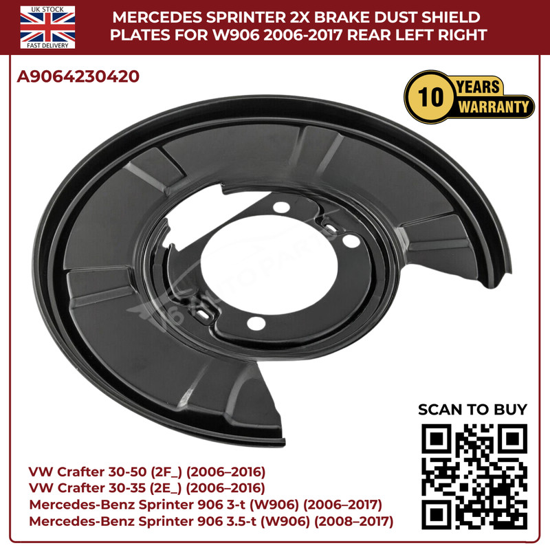 Brake Discs Dust Covers Plate Shield SET Rear Left Right For VW Crafter 2006 -16 gallery