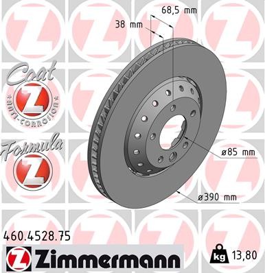 Zimmermann 460.4528.75 Brake Disc for Porsche