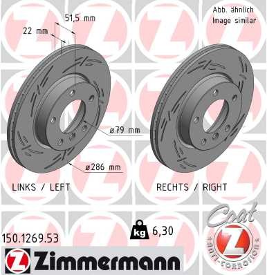 Zimmermann 150.1269.53 Brake Disc for BMW, BMW (Brilliance)