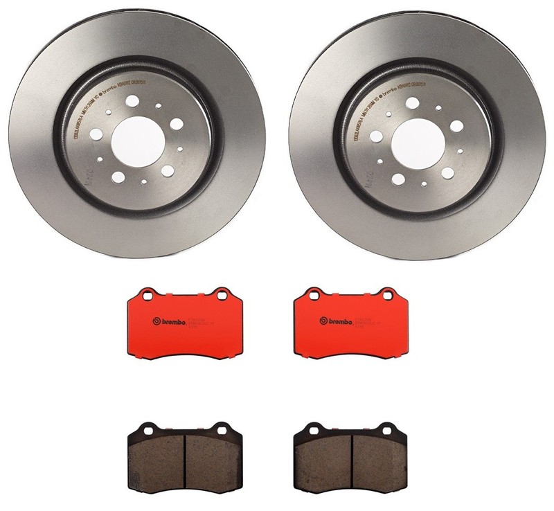 Brembo Rear Brake Kit PVT 330mm Disc Rotors Ceramic Pad Set For Volvo S60 V70 R