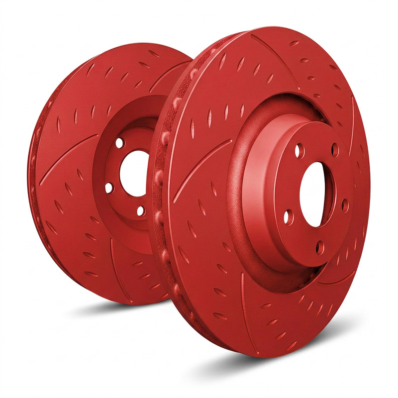 SP Performance D47-407-R Diamond Red Zinc Front Rotors for 13-23 Subaru BRZ